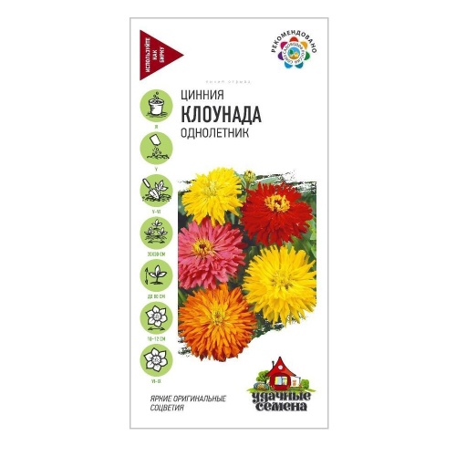 Цинния Клоунада смесь_Удачные семена  0_5гр_10