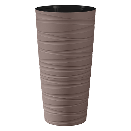Кашпо пласт Модерн Максимум 15л мокачино с вкладышем _5