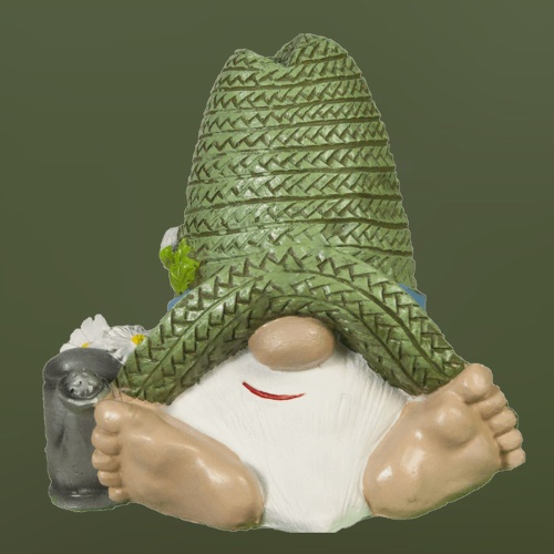 Фигура садовая ГНОМ ДЕДУШКА С РОМАШКАМИ _