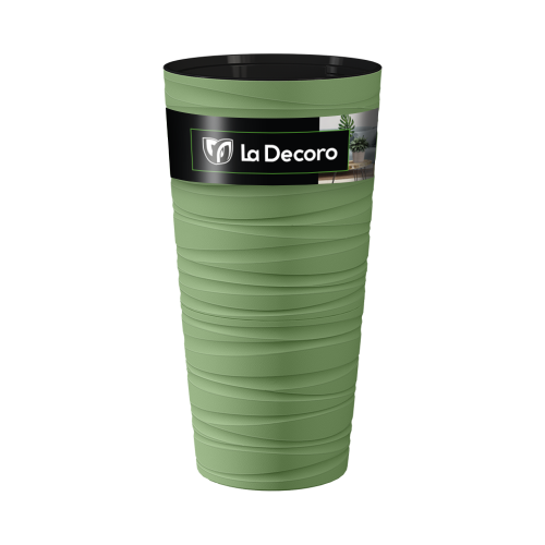 Кашпо пласт Модерн Максимум 15л оливковый с вкладышем _5