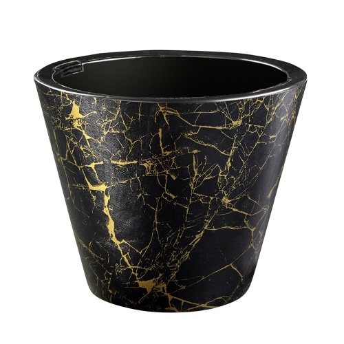 Кашпо пласт ДЕКОР 3л мрамор черный _8