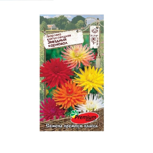 Георгина Звёздный карнавал кактусовидная смесь 0_1гр_10