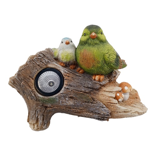 Фигура декор солар Птицы на пеньке h 21.4см _4