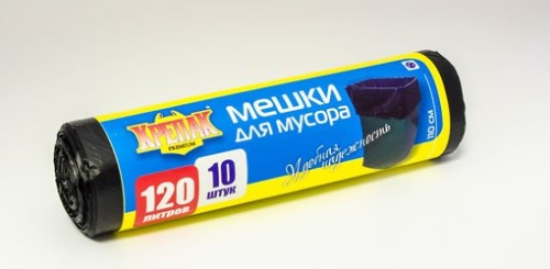 Мешки д_мусора КРЕПАК 120л 10шт рулон  _50