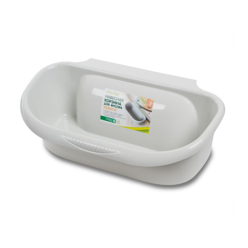 Корзина навесная для мусора Левита светло-серая _30