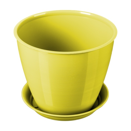 Кашпо пласт МАЛЬТА 2_2л фисташка ( + поддон ) _12