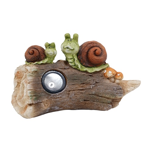 Фигура декор солар Улитки на пеньке h 19.2см _4