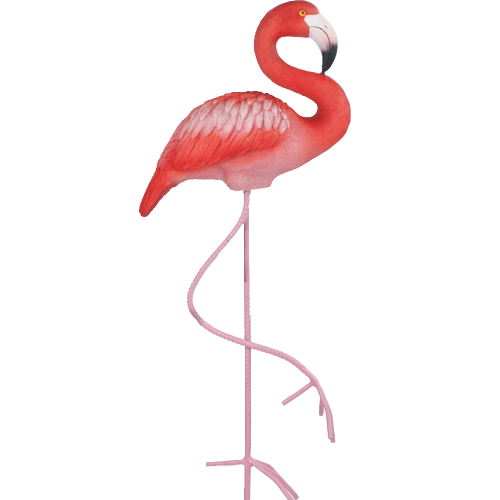 Фигура садовая ФЛАМИНГО НА ЖЕЛЕЗНЫХ НОГАХ малый _1