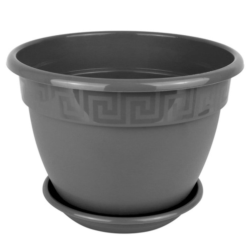 Горшок пласт АНТИК  1_6л антрацит _35