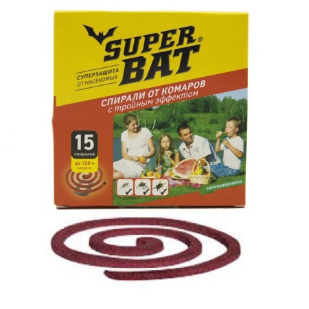 Спирали от комар SuperBAT 15шт _60